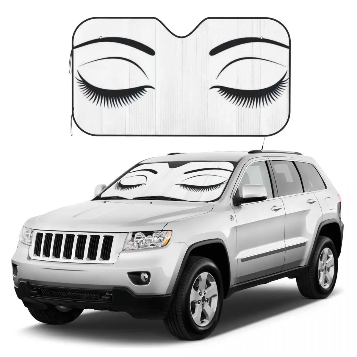 

Auto Shade Car Sun Protection Front Window Cover Women Big Eyes Car Windshield Fashion Design Car Accessories Sun Shade Covers