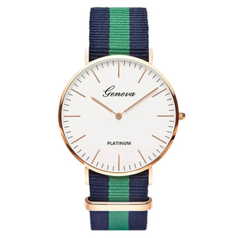 

2019 Classic Striped Nylon Strap Unisex Watches Top Brand Women Watches Casual Concise Men bayan kol saati reloj mujer Watch