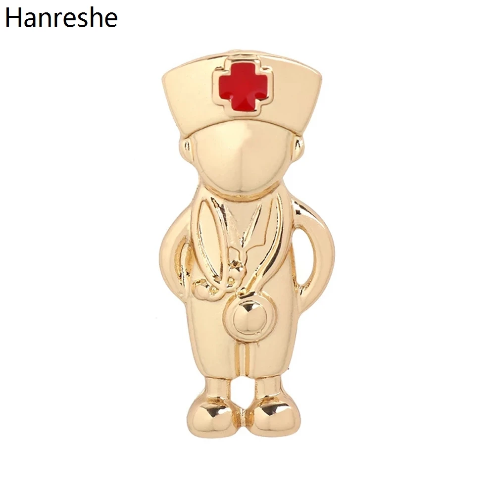 

Hanreshe Doctor Nurse Medical Brooch Pins Gold Silver Plated Cute Classic Lapel Badge Corsage Jewelry for Medical Staff Gifts