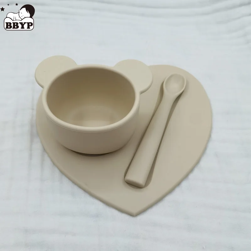 Baby Silicone Tableware Food Grade Silicone Bowl Waterproof Anti-drop Dinner Plate Feeding Cup Baby Products Infant Tableware