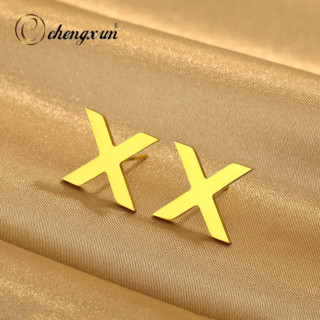 CHENGXUN серьги из нержавеющей стали в виде креста минималистичные украшения день