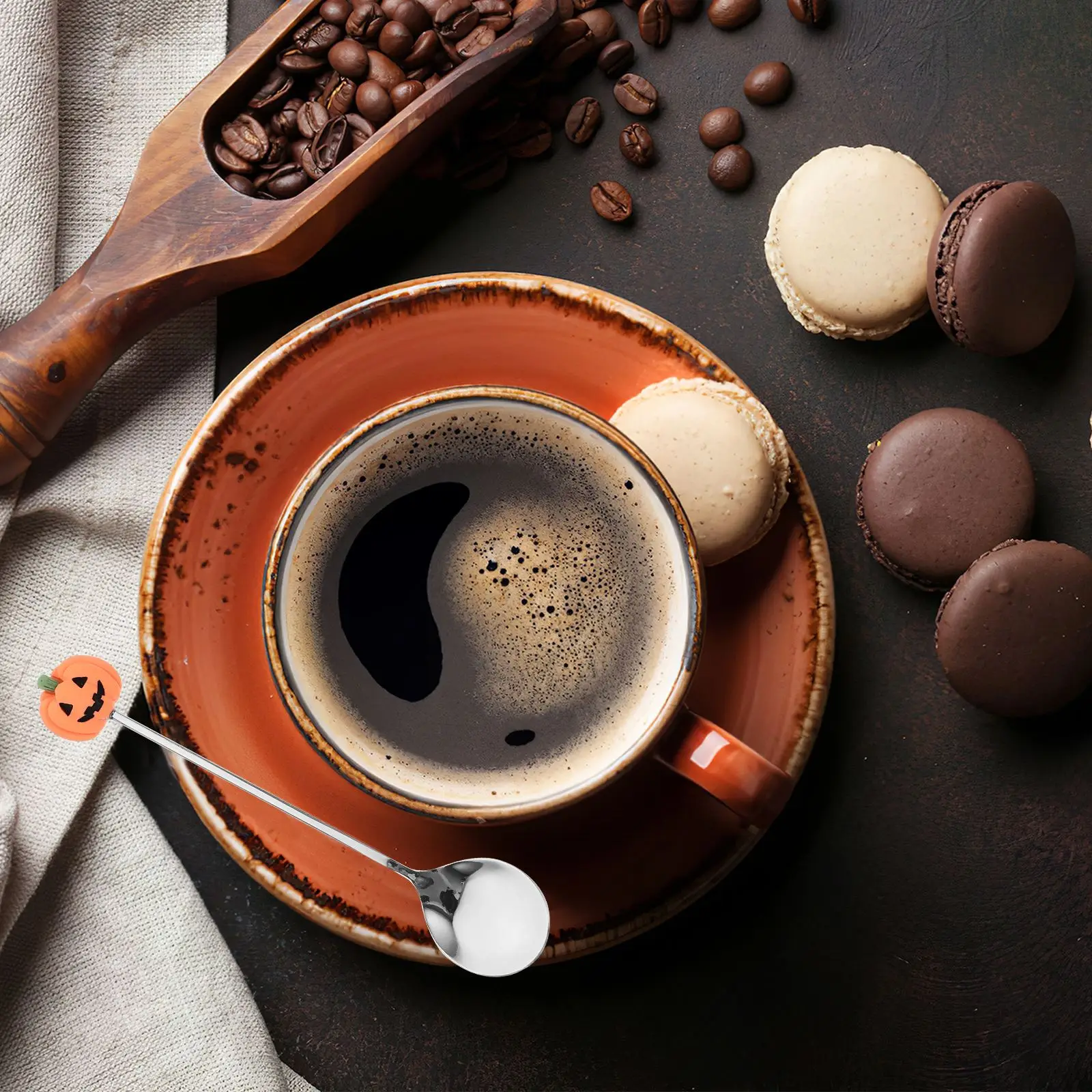 6 шт. ложки для Хэллоуина торта из нержавеющей стали тыквы десертные посуда