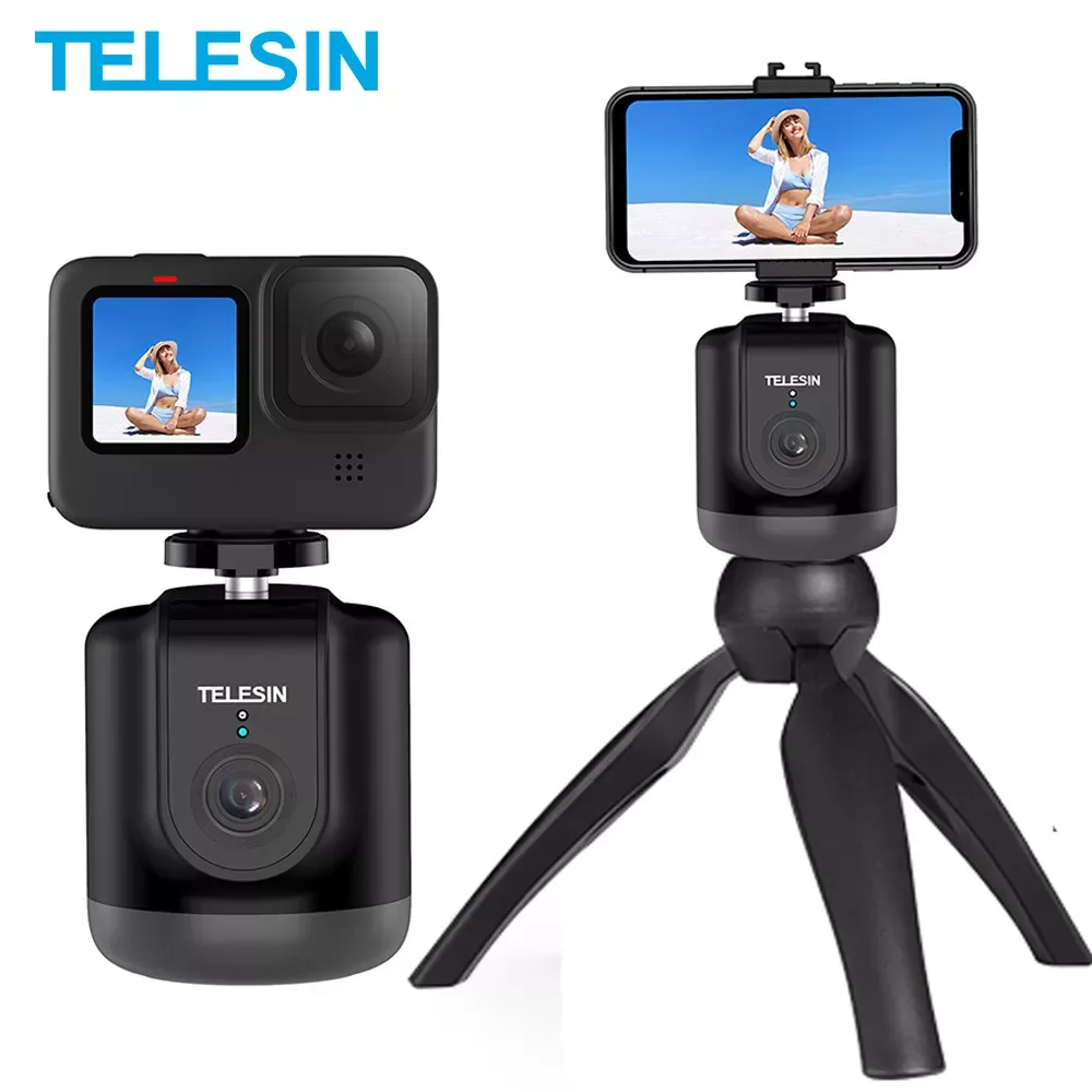 

TELESIN AI Smart Shooting Gimbal Selfie 360° Rotation Auto Face Tracking Holder Camera Phone Vlog For GoPro 10 DJI Osmo Action