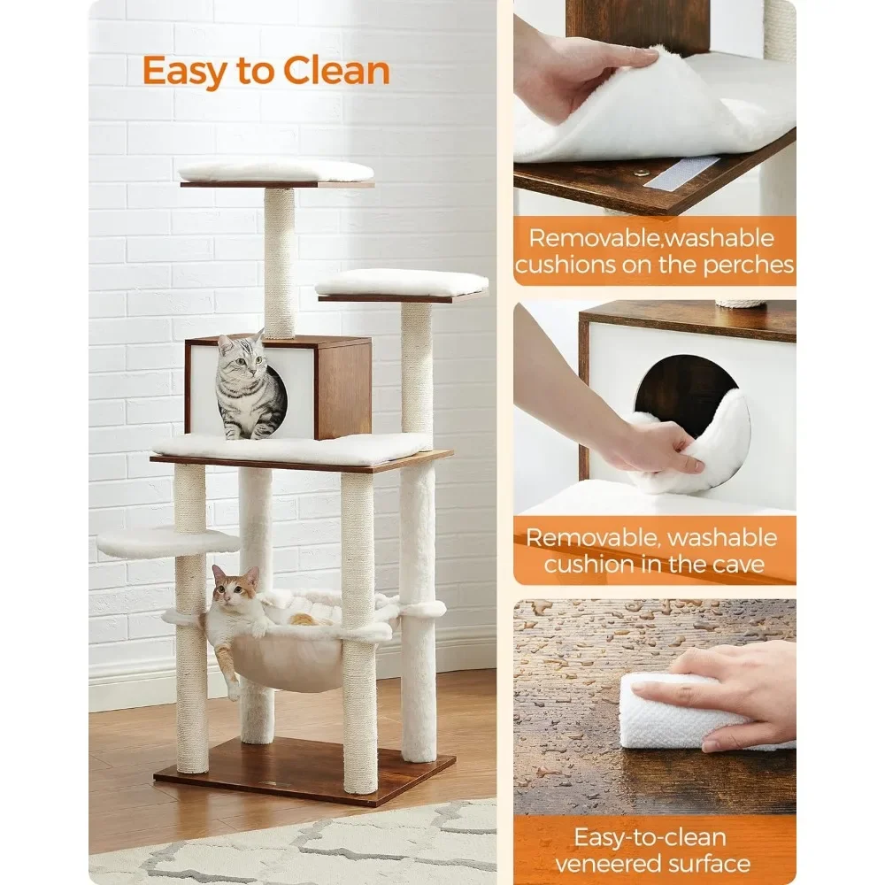 Кошачье дерево 54 3-дюймовая Современная башня для кошек в помещении