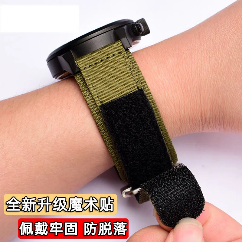 Black strap high quality steel belt buckle is suitable for Panerai Seiko Rolex hook and loop fastener nylon strap Sports