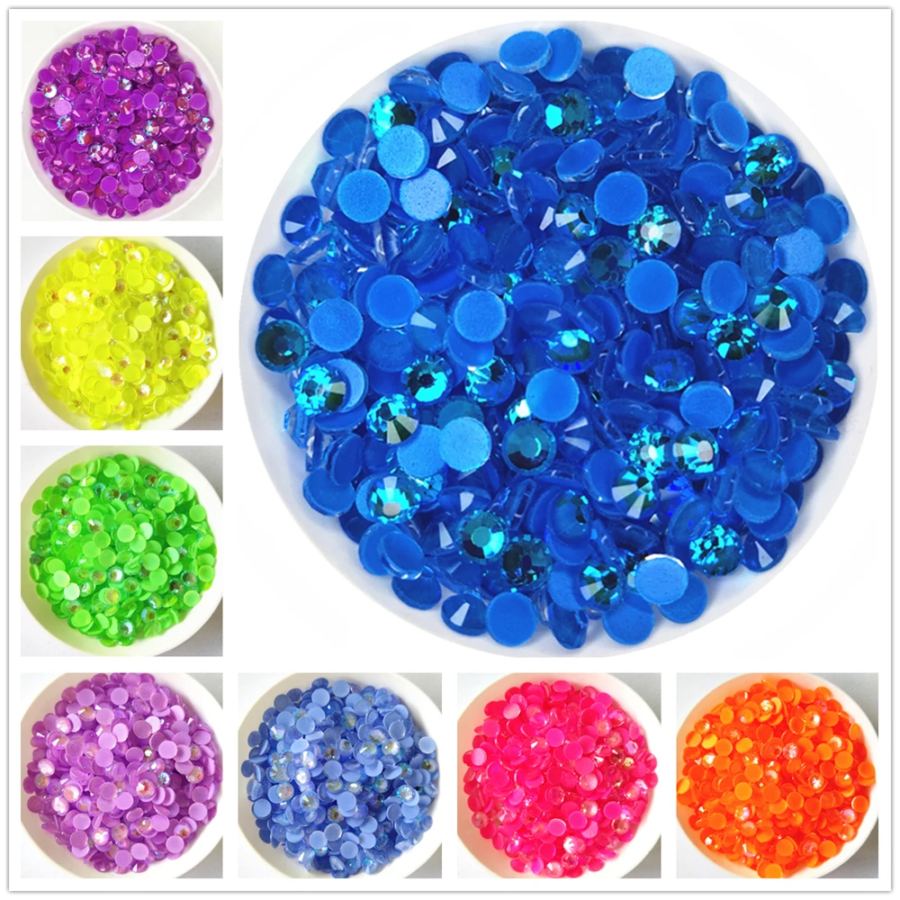 

All Sizes Fluorescence Aurora Glass Non Hot Fix Rhinestones SS6-30 Strass Nail Art Decorations Rhinestones Luminous Crystal AB