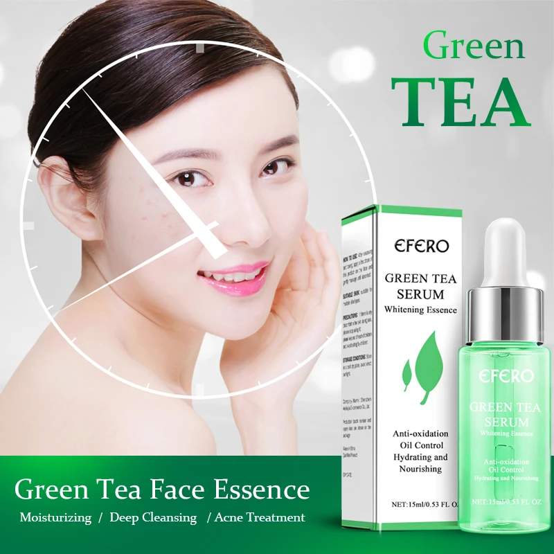 

5/10/20/30PCS Green Tea Acne Treatment Serum Remove Acne Spots Shrink Pores Repair Whitening Moisturizing Essence Skin Care