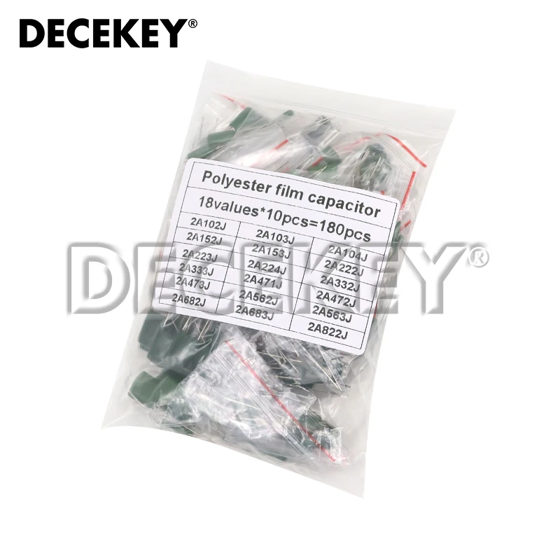 180 шт. = 18 значений * 10 конденсатор из полиэстера в ассортименте содержит 2A104J 2A332J