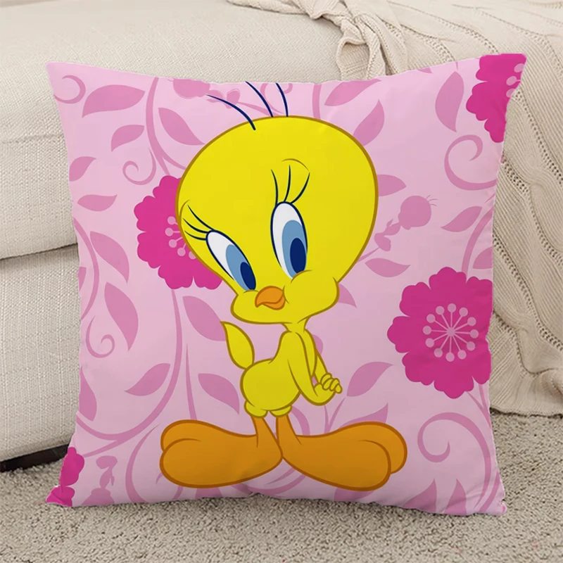 

Tweety Bird Pillowcases for Pillows Decor Home Luxury Pillow Cover Car Sofa 45x45 Cushions Covers Pillowcase Short Plush Bastet