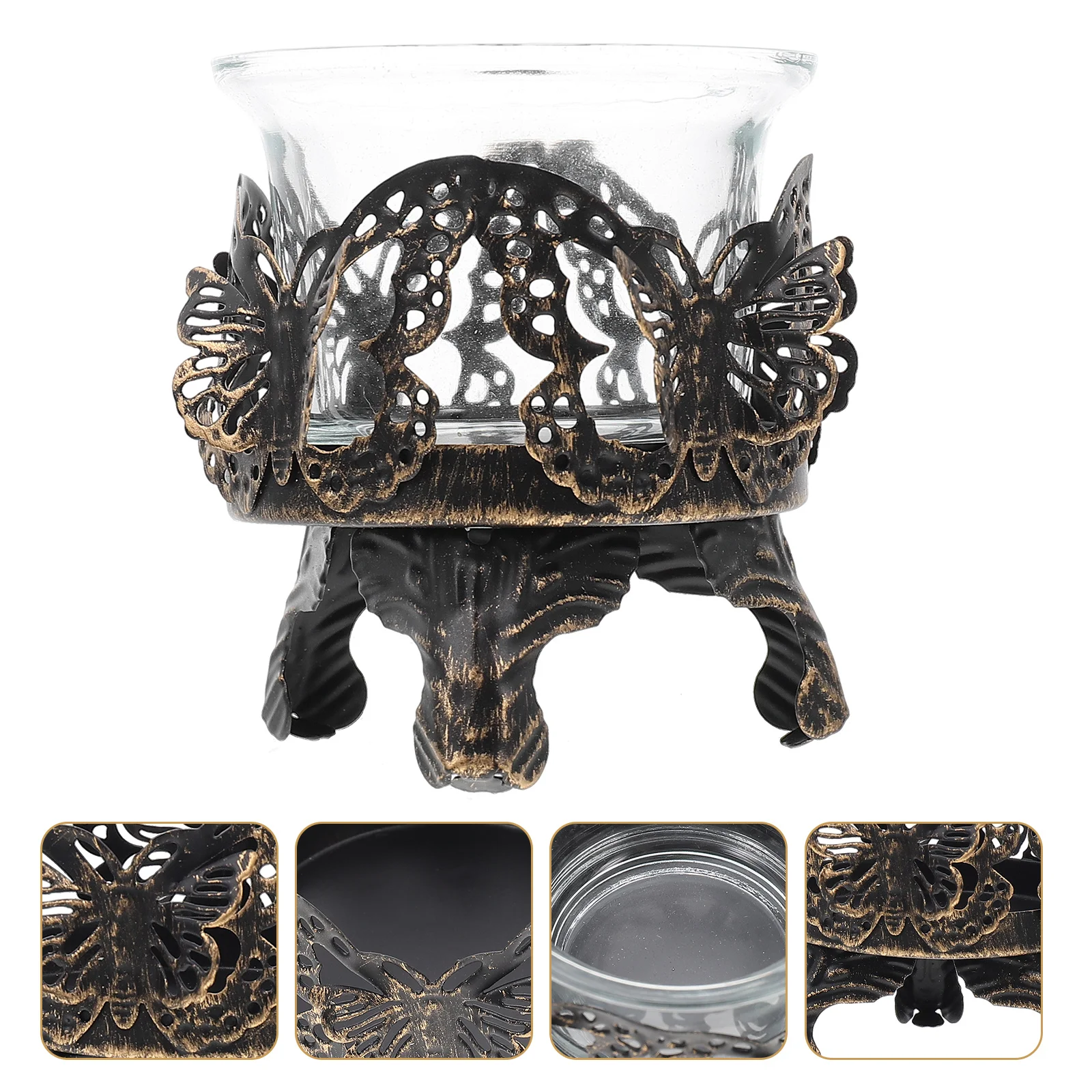 

Holder Holders Stand Glass Candlestick Tealight Metal Wedding Table Decor Iron Crystal Votive Centerpieces Vintage Hollow