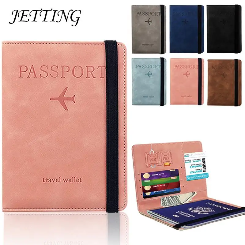

PU Passport Cover Credit ID Card Wallet Travel Multifunction Protector Waterproof Document Business Bandage Passport Holder