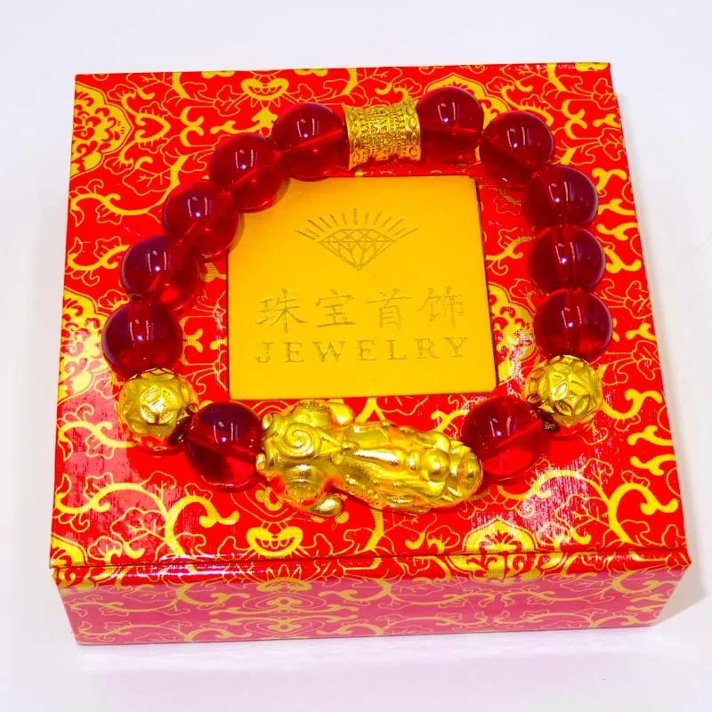

2022 Auspicious Dragon Pixiu Bracelet Men's and Women's Style Money Beads with Six-Character Mantra Pixiu Sand Gold Bracelet