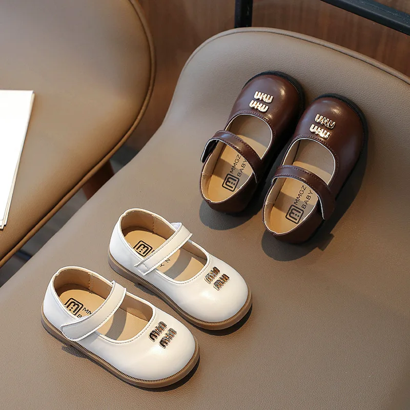 

2023 Spring and Autumn New Girls Baby Leather Shoes Kids Soft Bottom Non-slip Single Shoes Children Korean Fashion Casual Shoes