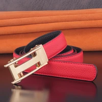 high quality 2 4cm red ladies belt luxury designer leather ladies casual belt green automatic buckle betls