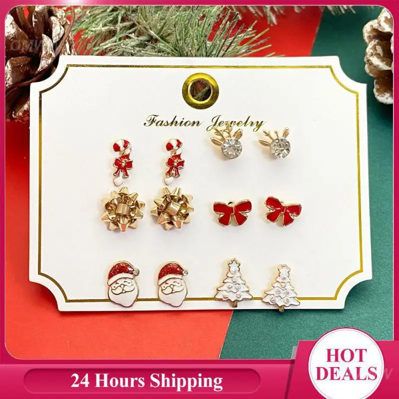 

Серьги в виде снежинок, простые и универсальные прочные серьги, рождественские подарки, рождественские серьги, не быстро выцветают, удобно