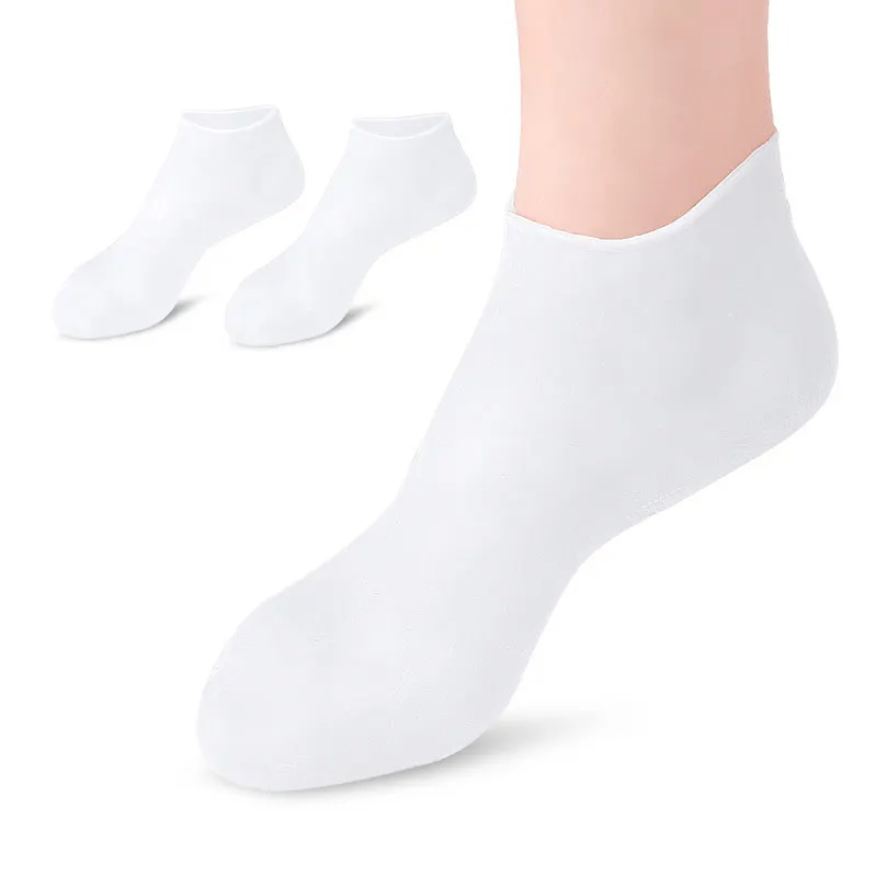 1 Pair Feet Care Socks Spa Home Use Silicone Moisturizing Gel Heel Socks Cracked Foot Protectors Anti Cracking Shoe Decorations