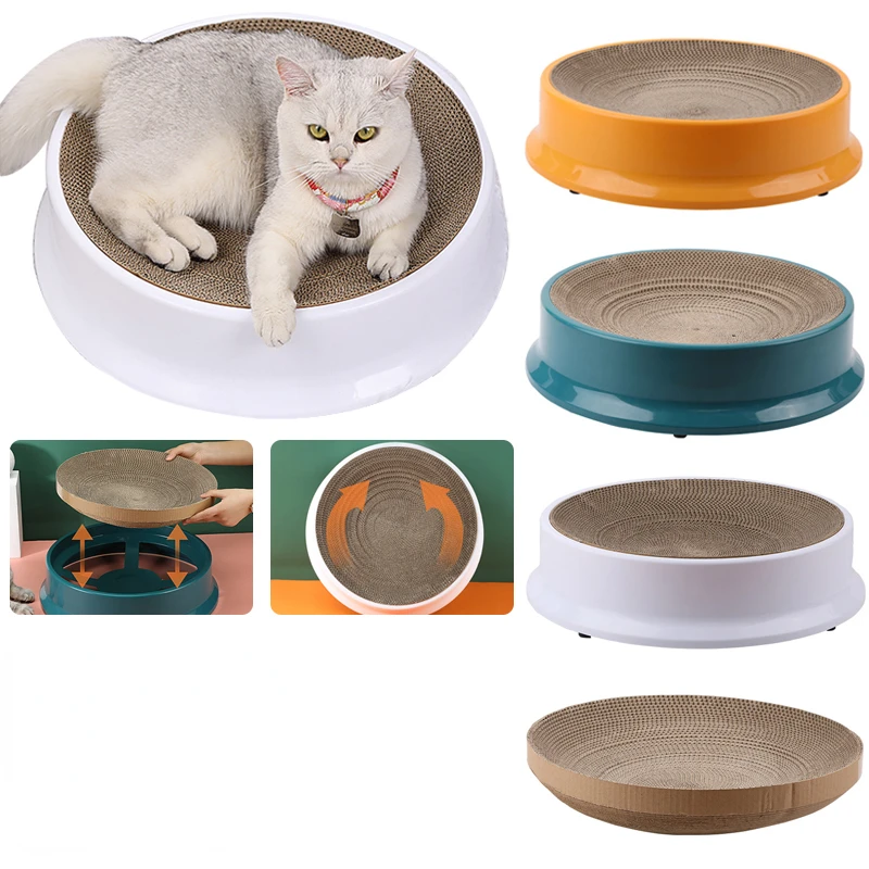 

Круглая Когтеточка для кошек, игрушечная забавная Когтеточка, износостойкая Когтеточка из гофрированной бумаги для котят, может заменить г...