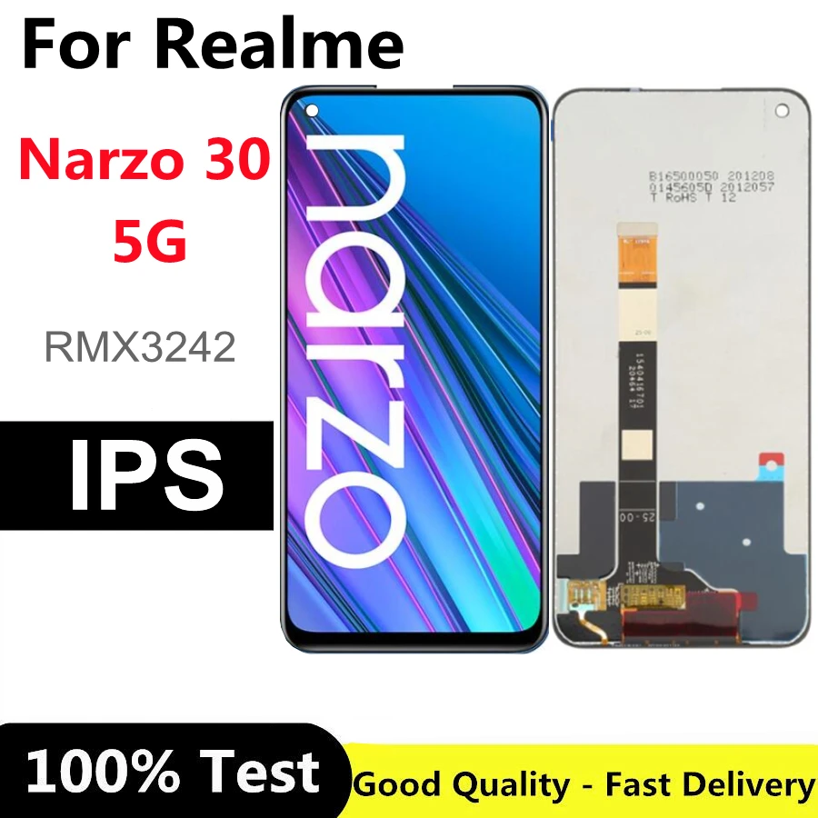 

6.5" For Realme Narzo 30 5G LCD Display Touch Screen Digitizer Assembly for Realme Narzo 30 5G RMX3242 lcd Replacement