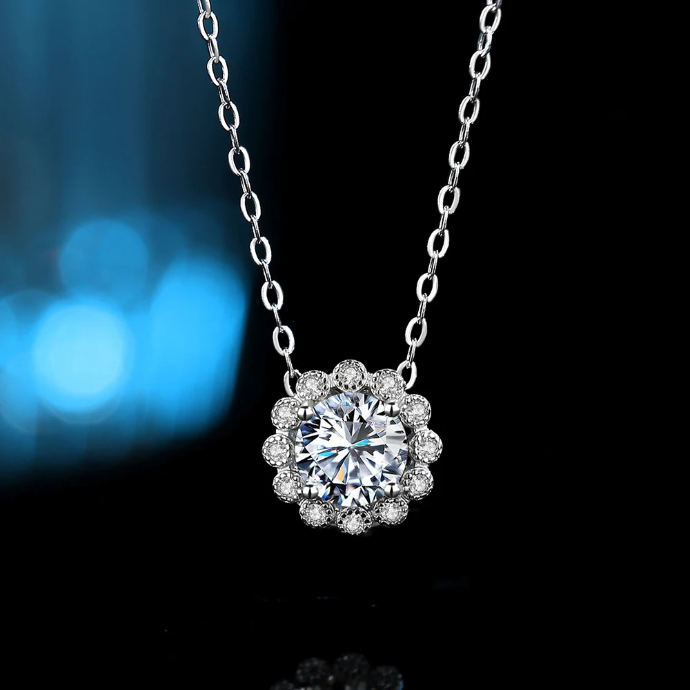

CYJ European AAA CZ Shine Sun Flower Fine 100% S925 Sterling Silver Necklace Chain For Women Birthday Party Gift Jewelry