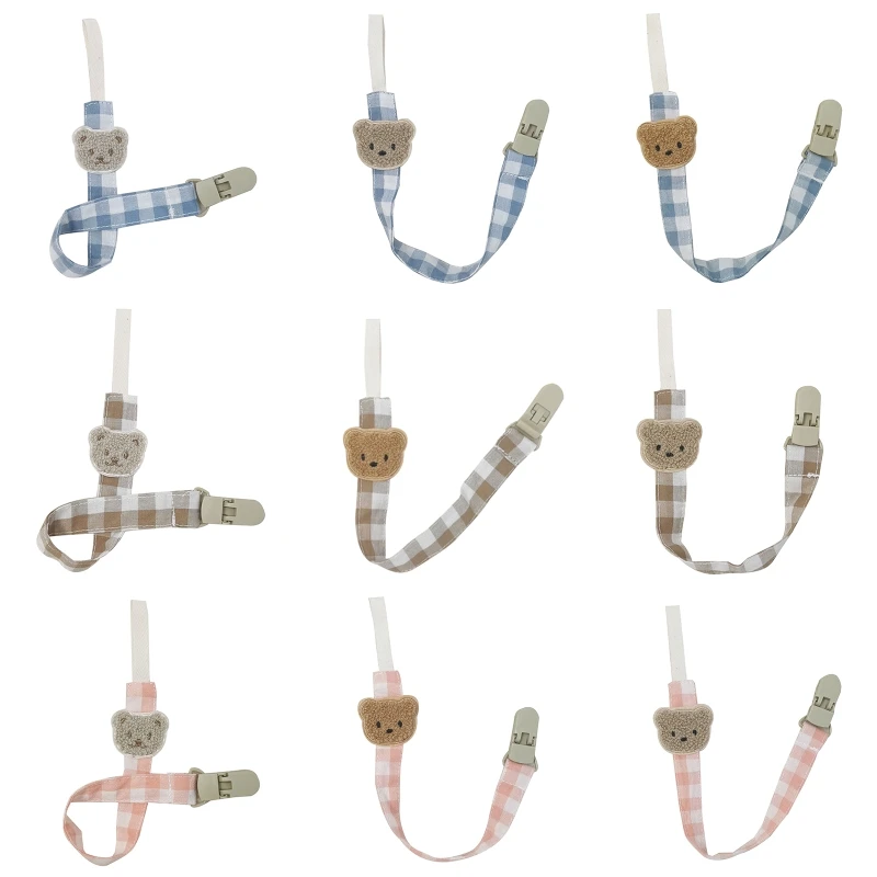 

Cartoon Embroidered Bear Baby Pacifier Clip Nursing Soother Holder Teether Chain Plastic Clip DIY Dummy Nipple Holder