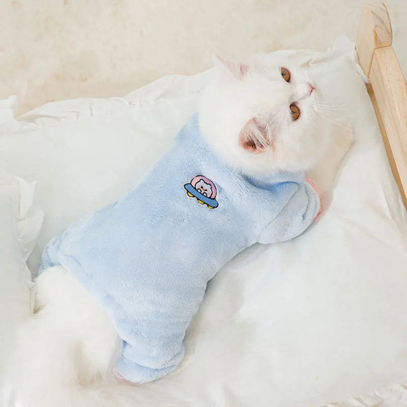 Pet Warm Sweater Autumn Winter Medium Small Dog Four Legged Clothes Cat Fashion Pajamas Kitten Puppy Sweet Jumpsuit Poodle