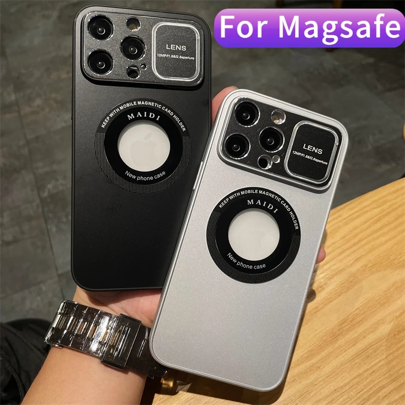 

Fashion Noble Black Metal Armor Shockproof Magnetic Case For IPhone 13 12 11 14 Pro Max Soft Thickened Protective Lens Cover Men