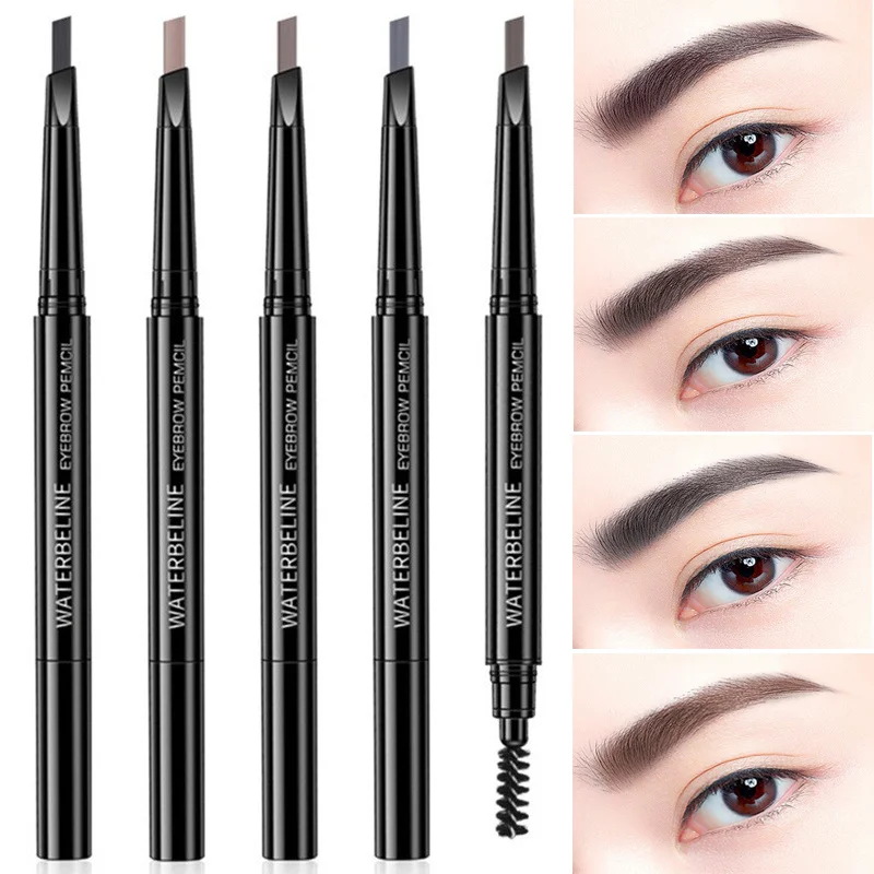 

5 Colors Double Ended Eyebrow Pencil Rotatable Triangle Waterproof Long Lasting No Blooming Eye Brow Tattoo Pen Eyes Makeup Tool