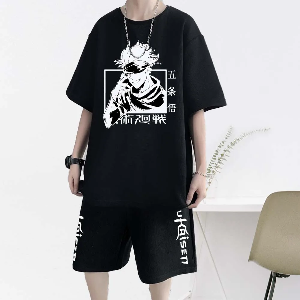 Jujutsu Kaisen T Shirt Set Shorts Anime Casual Short Sleeve T-shirt Sets Shorts Sweatpants Men's Tracksuit