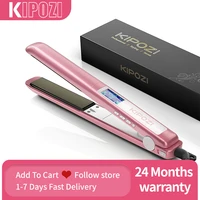 kipozi salon flat iron hair straightener nano titanium plate dual voltage 15s fasting heating with 15 adjustable temp settings