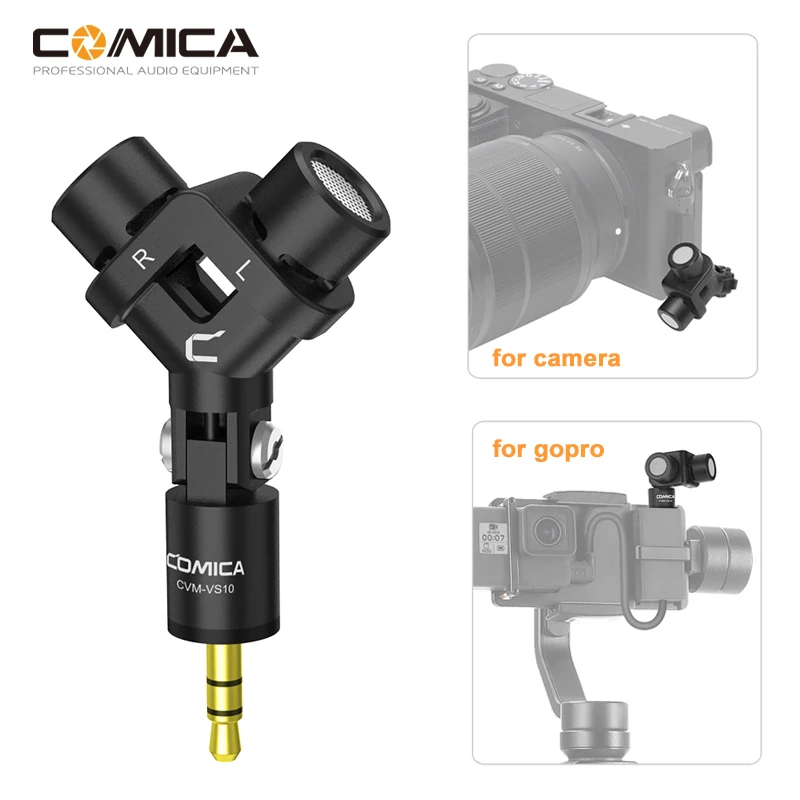 

Comica CVM-VS10 XY Stereo Dual Microphone Cardioid Mini Mic 3.5mm TRS for Gopro Camera Studio Android Smartphone Video Recording