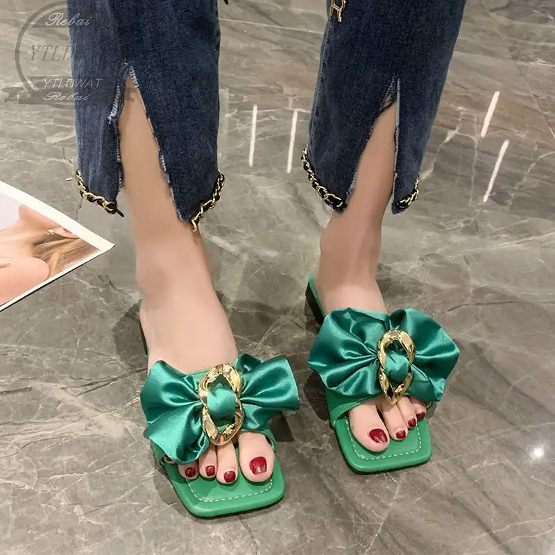 2022 New Women's Summer Slippers Women Sandals Fairy Wind Bow Fresh And Cute Flip Flops Fashion Casual Shoes Ladies 