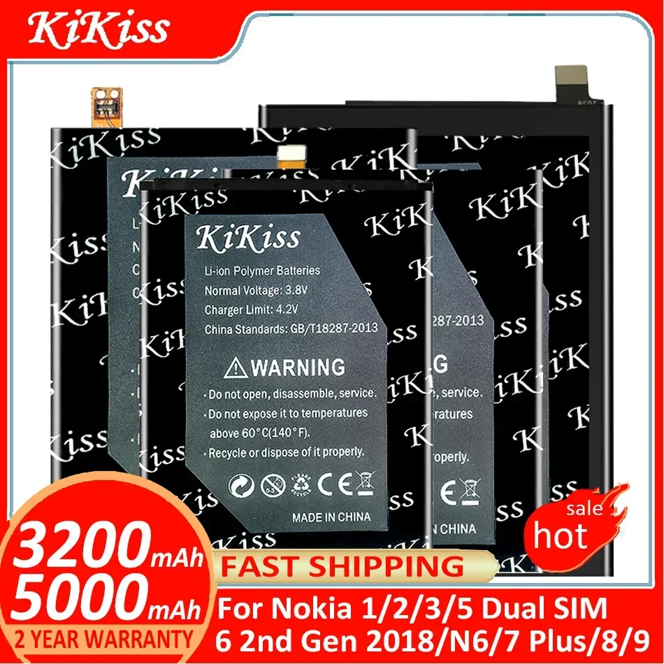 Аккумулятор KiKiss для Nokia 1/2/3/5 Dual SIM/6 2-го поколения 2018/N6/7