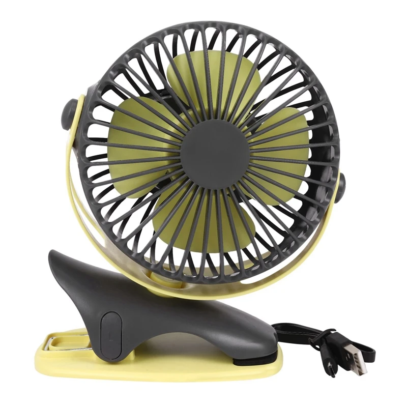 

2X 4000Mah Cooling Mini USB Fan 4 Speeds 360 Degree All-Round Rotation Rechargeable Air Fan USB Charging