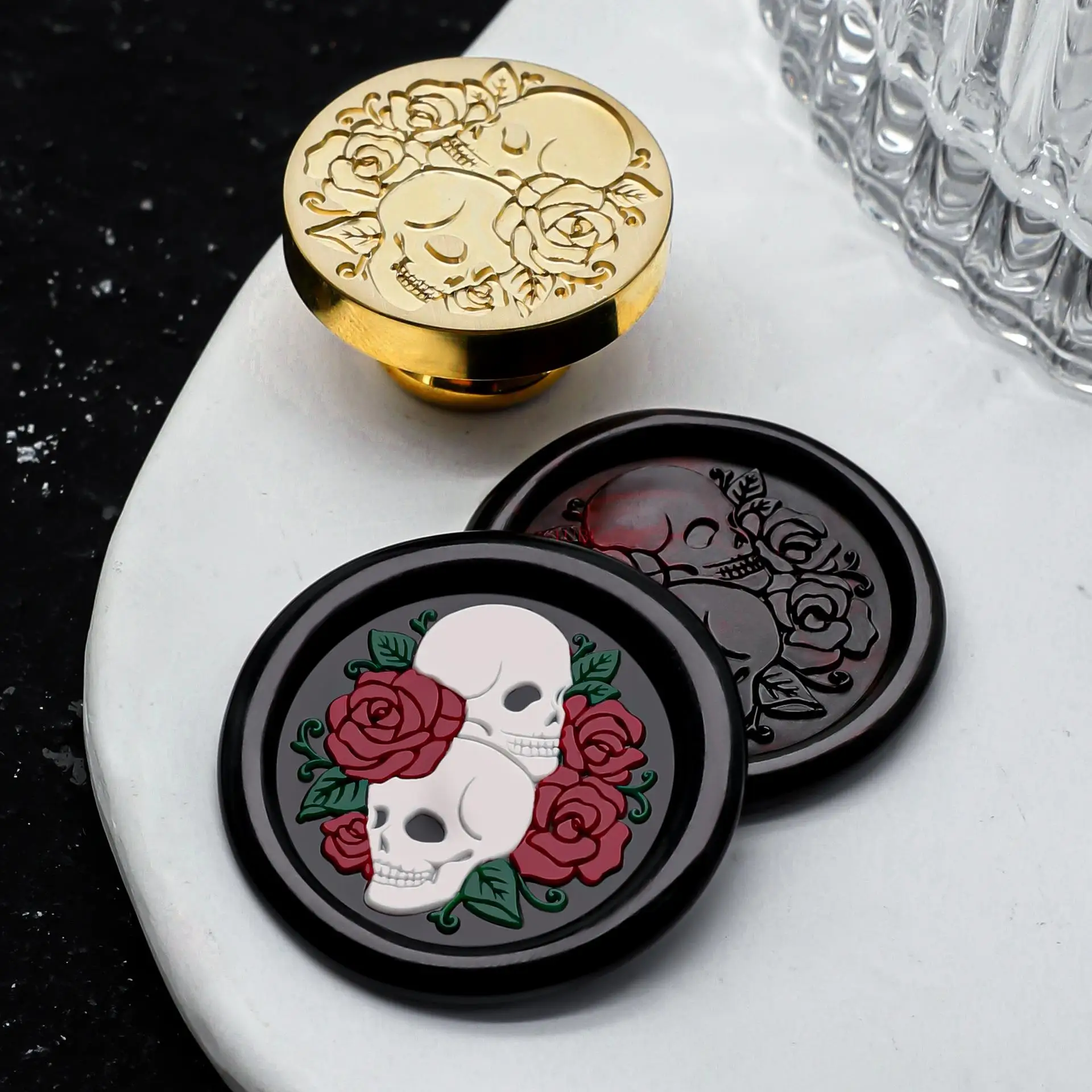 Латунный восковой штамп для запечатывания Череп осьминог сердце смерти сделай