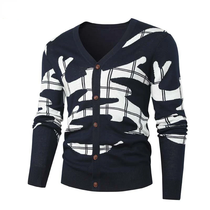 Autumn New Men's Stylish Knitted Sweater Cardigan Long Sleeve Quality Outwear Comfy Soft Casual Full Zipper Clothing for Spring