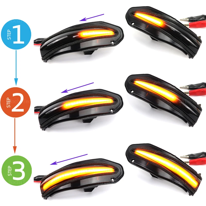 Динамическое черное зеркало заднего вида с поворотником для Toyota RAV4 XA40 4runner Highlander