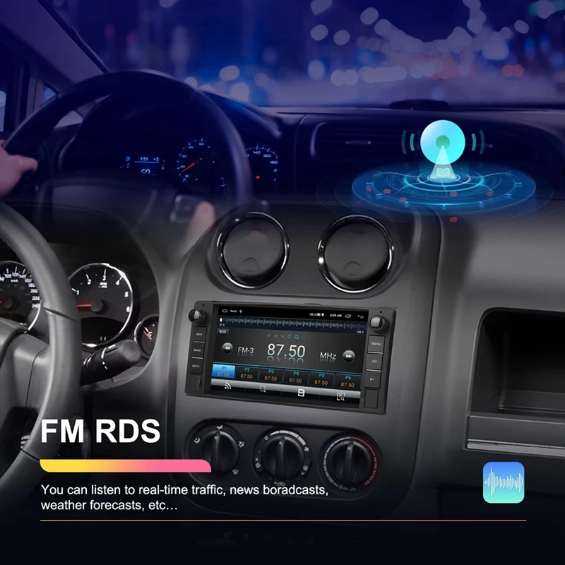 Автомобильная стереосистема для Jeep Wrangler JK Dodge RAM 1500 2 Din Android Radio Carplay 7-дюймовая с