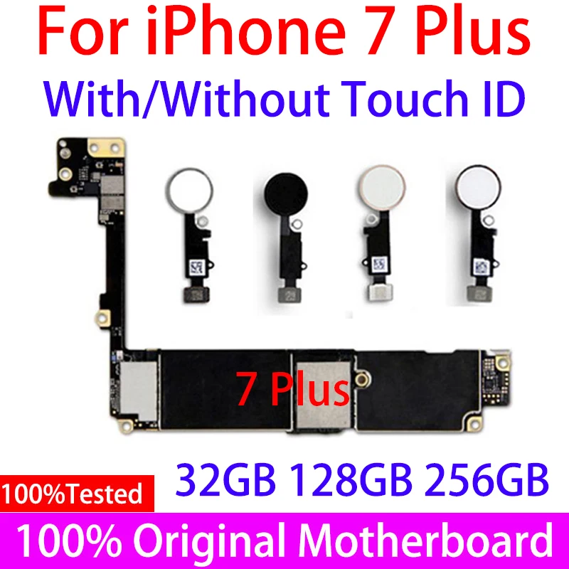 

Original Factory Unlocked logic board For iphone 7 Plus Motherboard with Touch ID Clean ICloud For Iphone7 Plus Mainboard Plate