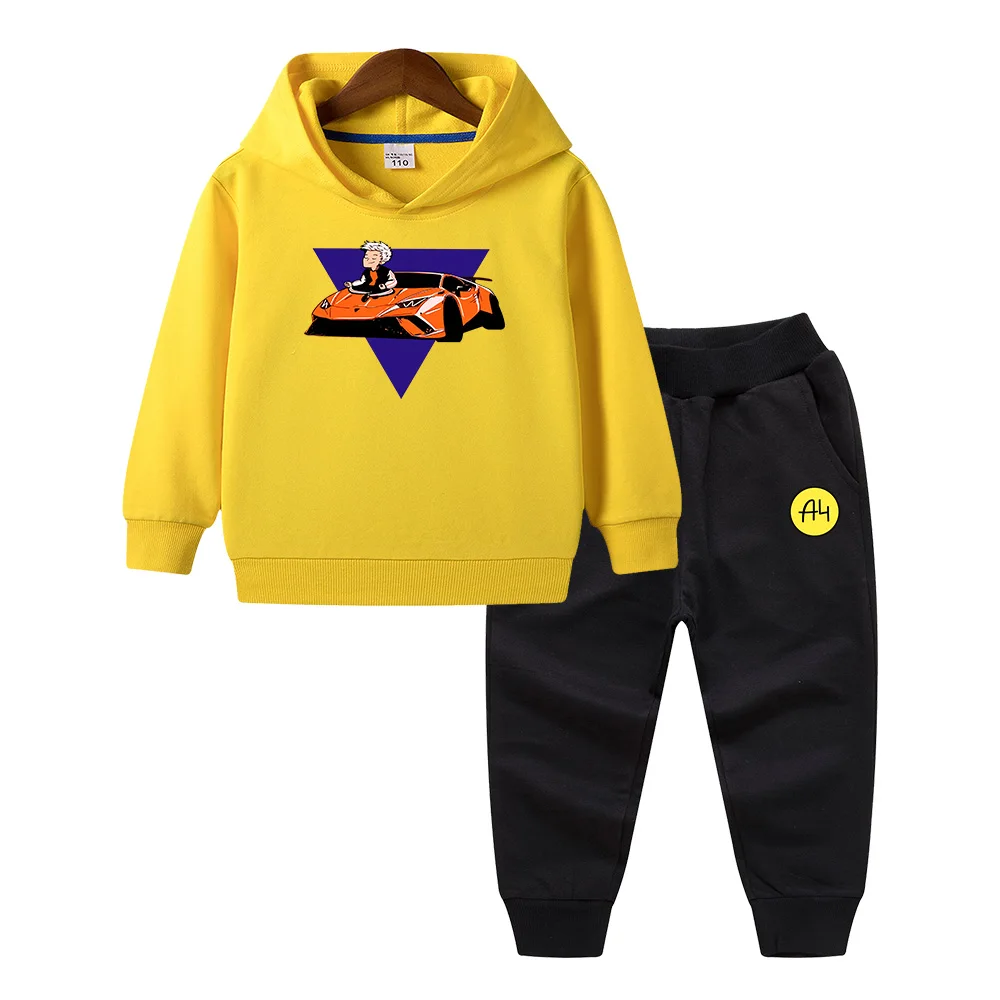 Merch A4 Gelik Lamba Boy Kids Hoodies Suit Comfortable Girl Baby Hooded Sweatshirts Casual Children Clothing Hoody+Pants 2pcs