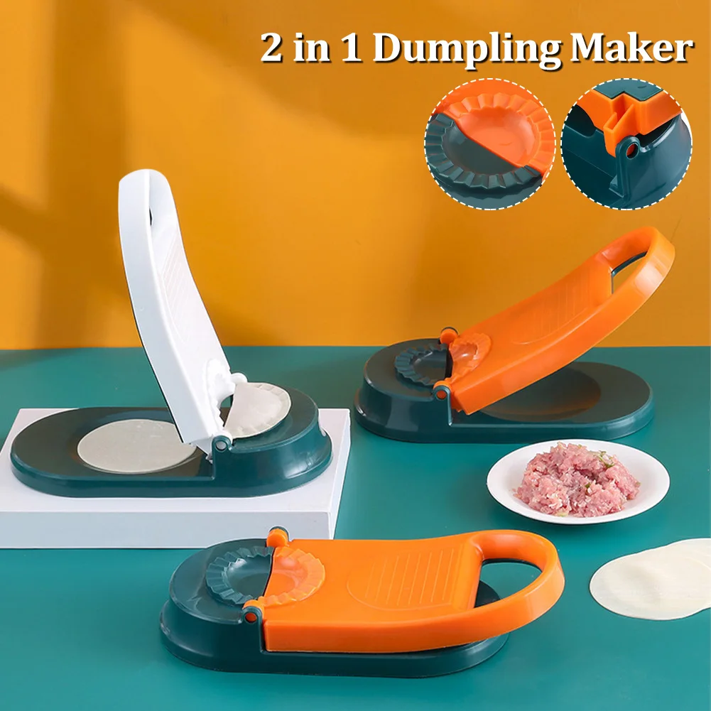 

2 in 1 Dumpling Maker Dumpling Skin Maker Dumpling Moulds Manual Dough Presser Kitchen Baking Pierogi Pastry Making Tool