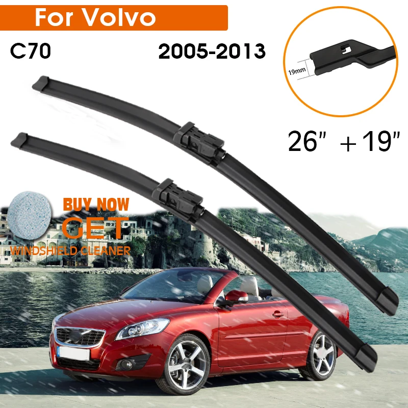 

Автомобильный стеклоочиститель для Volvo C70 2005-2013 лобовое стекло резиновый силиконовый запасной передний стеклоочиститель 26 "+ 19" LHD RHD авто аксессуары