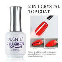 15ml 2 in 1 crystal top coat function gel nail polish soak off diamond transparent top coat uv gel long lasting manicure lacquer