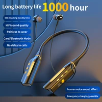 1000 Hours Playback Wireless Headphones Neckband Earphone Bluetooth Bass Headset Sports Waterproof Earplugs Can Be As Power Bank
