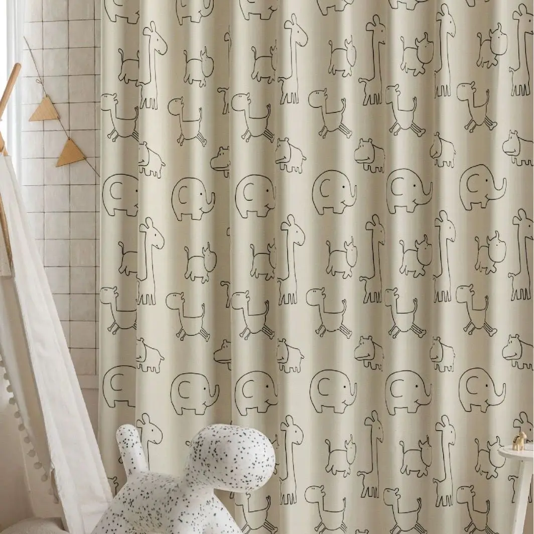 Занавески WPKIRA с мультяшными животными для мальчиков