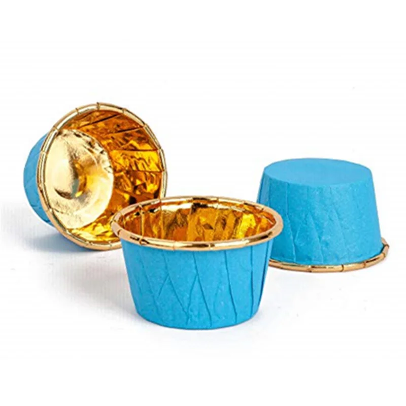 

Бумажные Формочки для кексов, с золотистым серебристым дном, 100 шт./лот