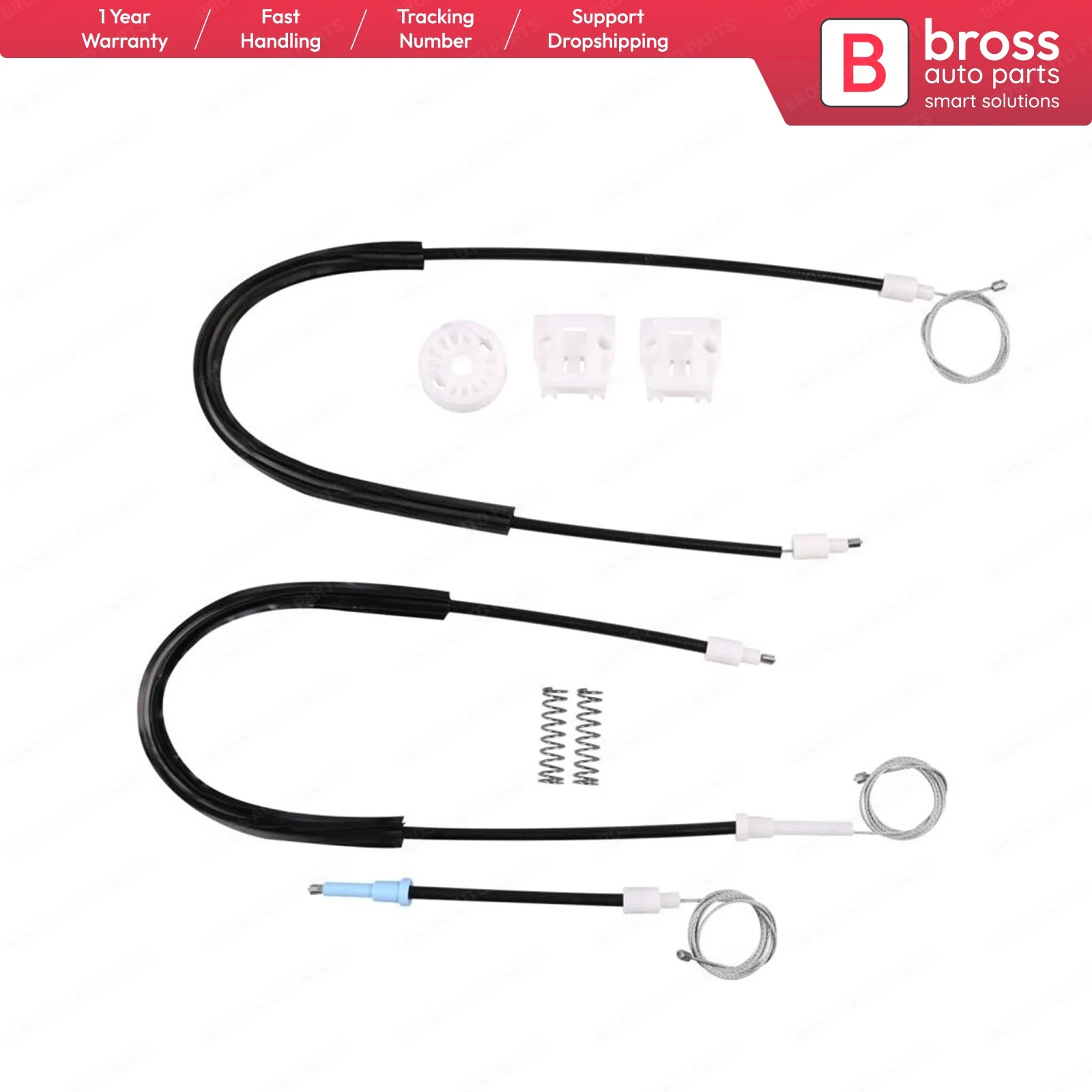 

Bross Auto Parts BWR557 Electrical Power Window Regulator Repair Kit Front Left or Right Door for Seat Ibiza Coupe 2002-2005