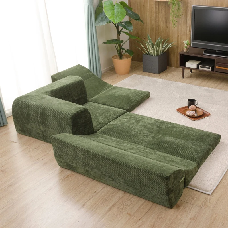 

Corduroy Tatami Sofa Bed Nordic Solid Wood Silent Style Removable Washable Small Household Creative Lazy Floor-Style Zhan Mi