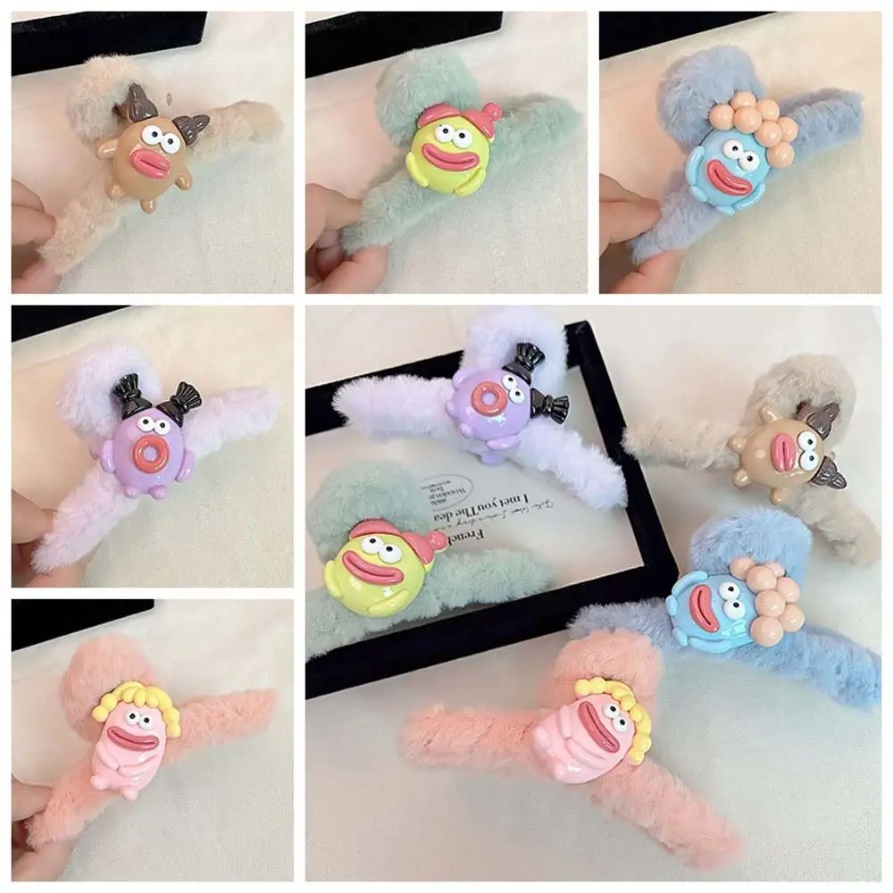 

Large Size Plush Doll Hair Claw Funny Cross Korean Style Cartoon Hair Clip Ponytail Holder Headwear Ugly Doll Shark Clip Daily