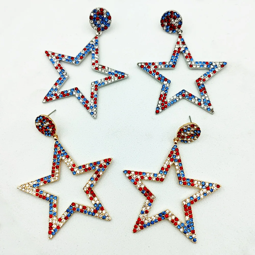 Серьги-подвески женские с цветными кристаллами и камнями