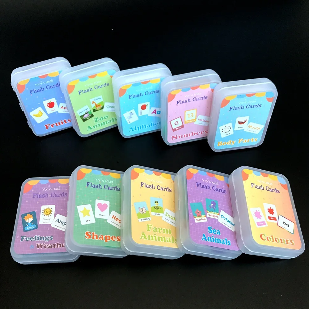 

Learning Flashcards ABC Numbers Fruit Animal Body Educational Toys Classroom Aids Montessori Autism English Words Card for Kids